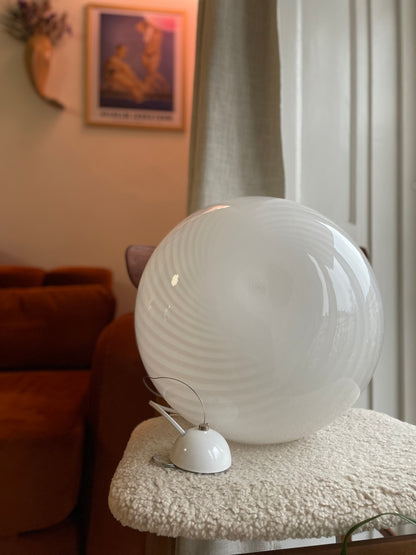 Vintage Murano hvid swirl loftlampe 38cm