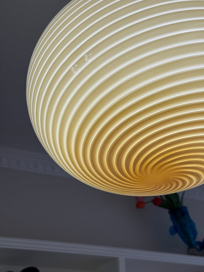 Gul vintage Vetri Murano loftlampe 45cm