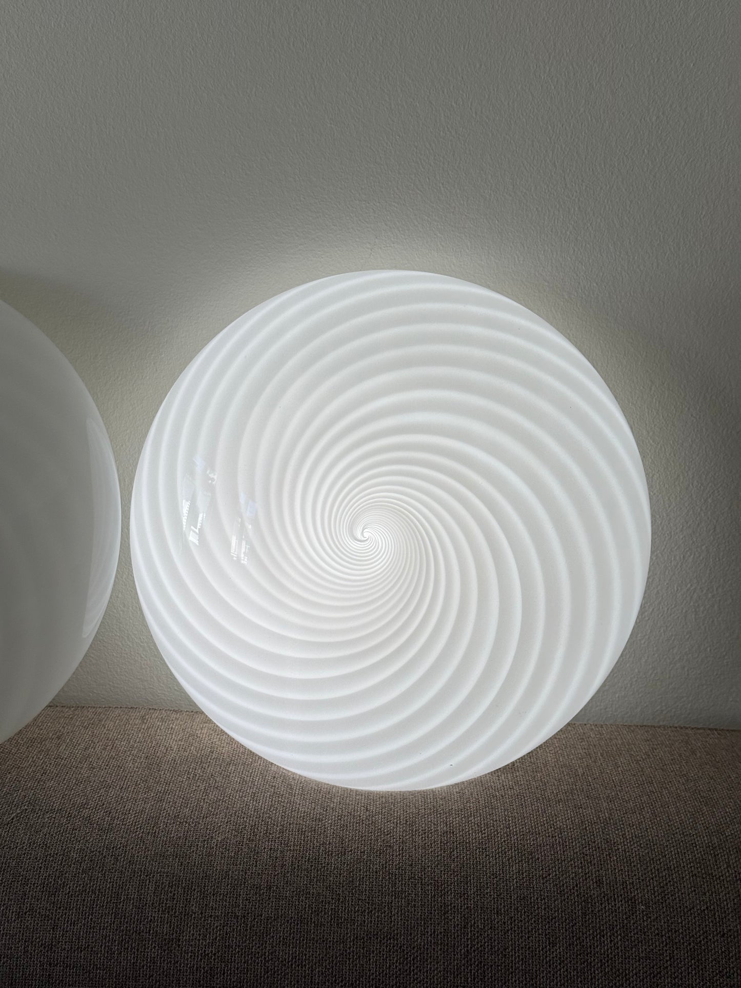 Vintage Murano hvid swirl plafond 38cm