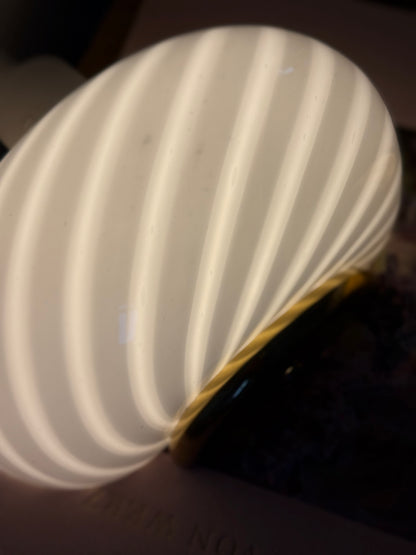 2 styks Vintage Murano entrelampe  hvid swirl P1