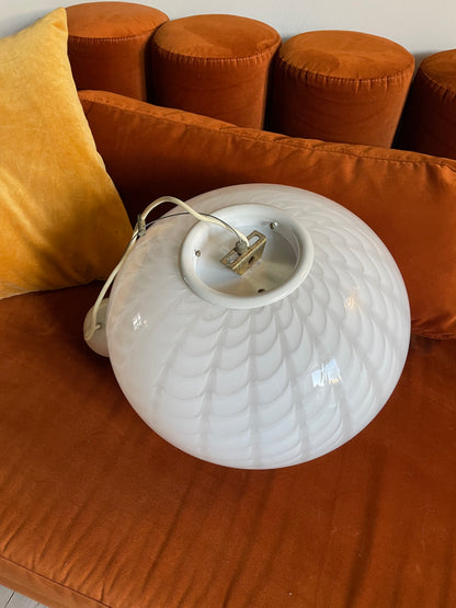 White peacock vintage Murano pendant light 40cm