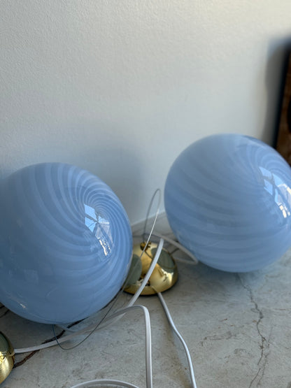 Vintage murano blå mini pendel 22cm