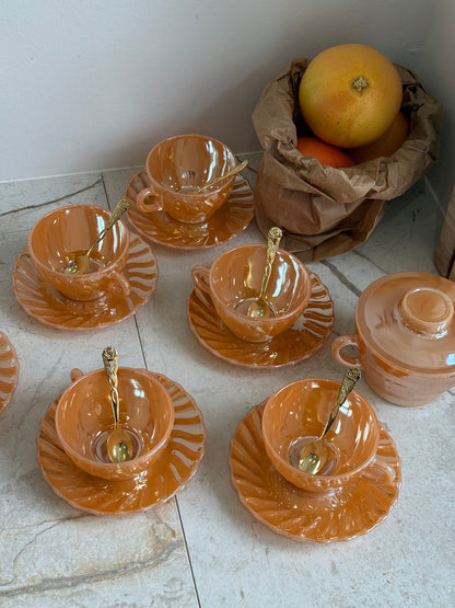 Termocrisa Mexico kaffeservice i Peach Lustre