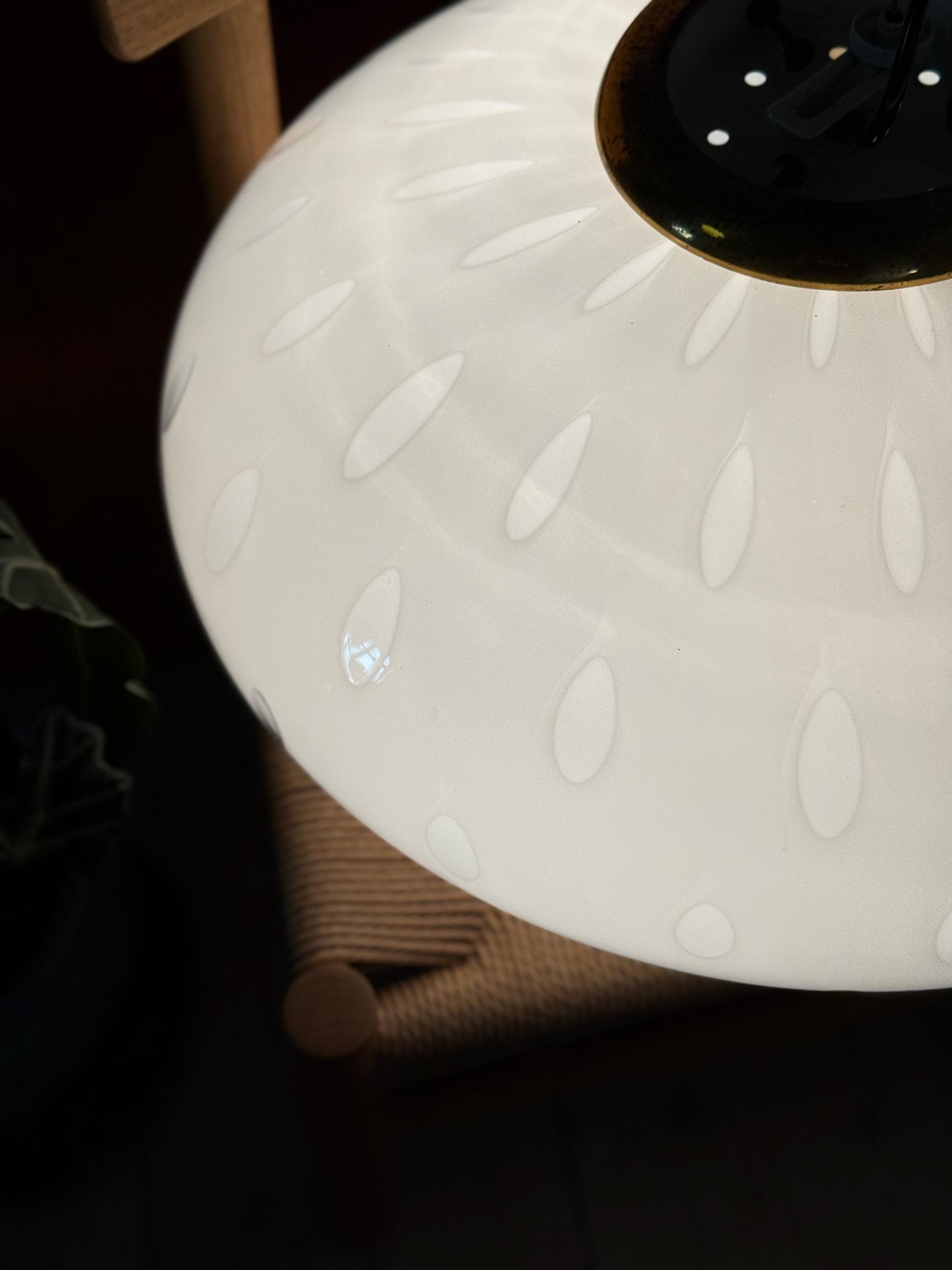 Vintage Murano oval måne pendel Loftlampe 47cm