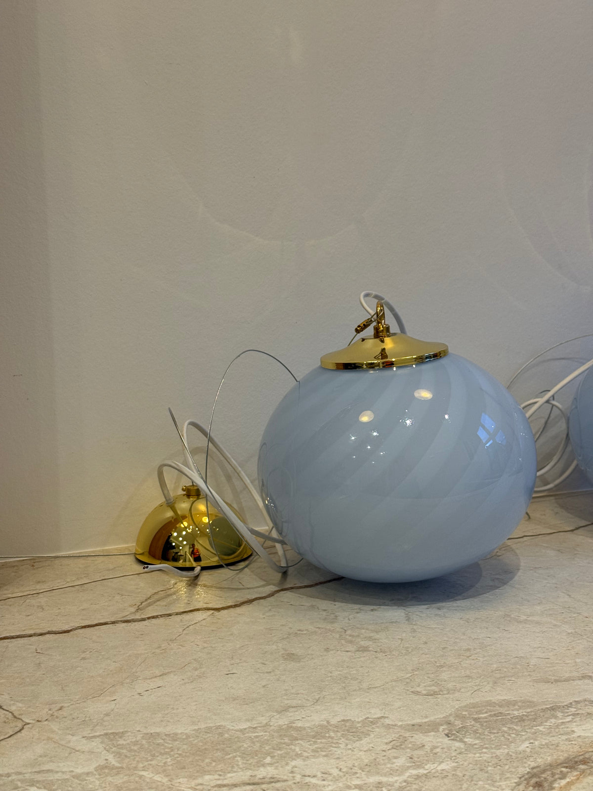 Vintage murano blå mini pendel 22cm