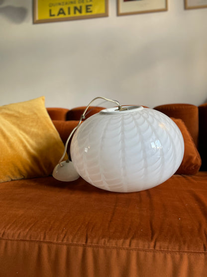 White peacock vintage Murano pendant light 40cm
