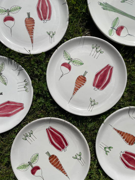 Lunch plates with vegetables