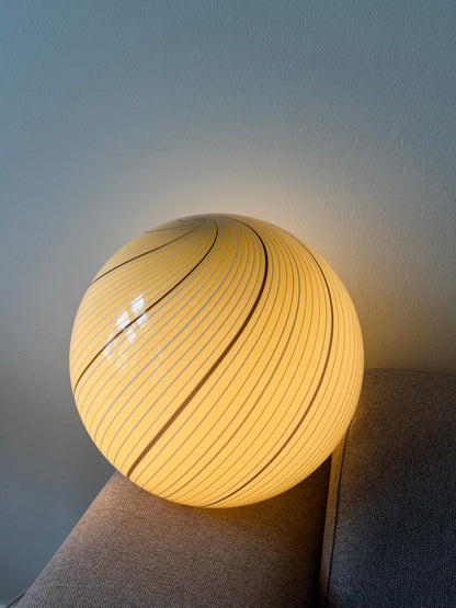 Vintage Murano loftlampe 35cm i cremet karamel