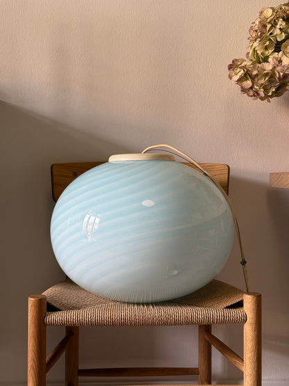 Vintage Murano lys blå pendel 44cm