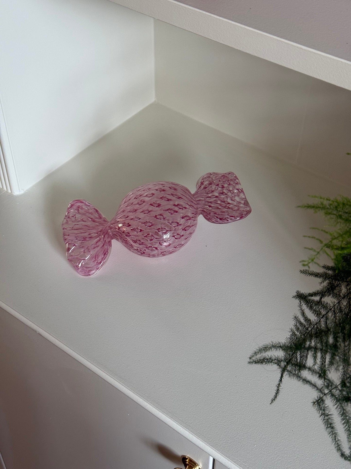 Stort lyserødt murano glasbolche