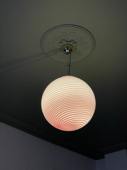 Vintage Murano bubblegum pendel 40cm