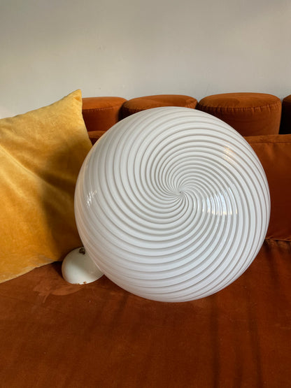 White swirl vintage Murano Pendant 40cm