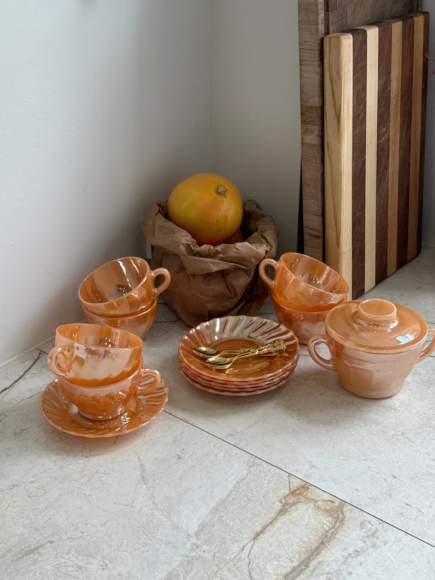 Termocrisa Mexico kaffeservice i Peach Lustre