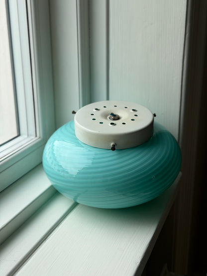 Vintage vetri murano blå plafond væglampe 22cm