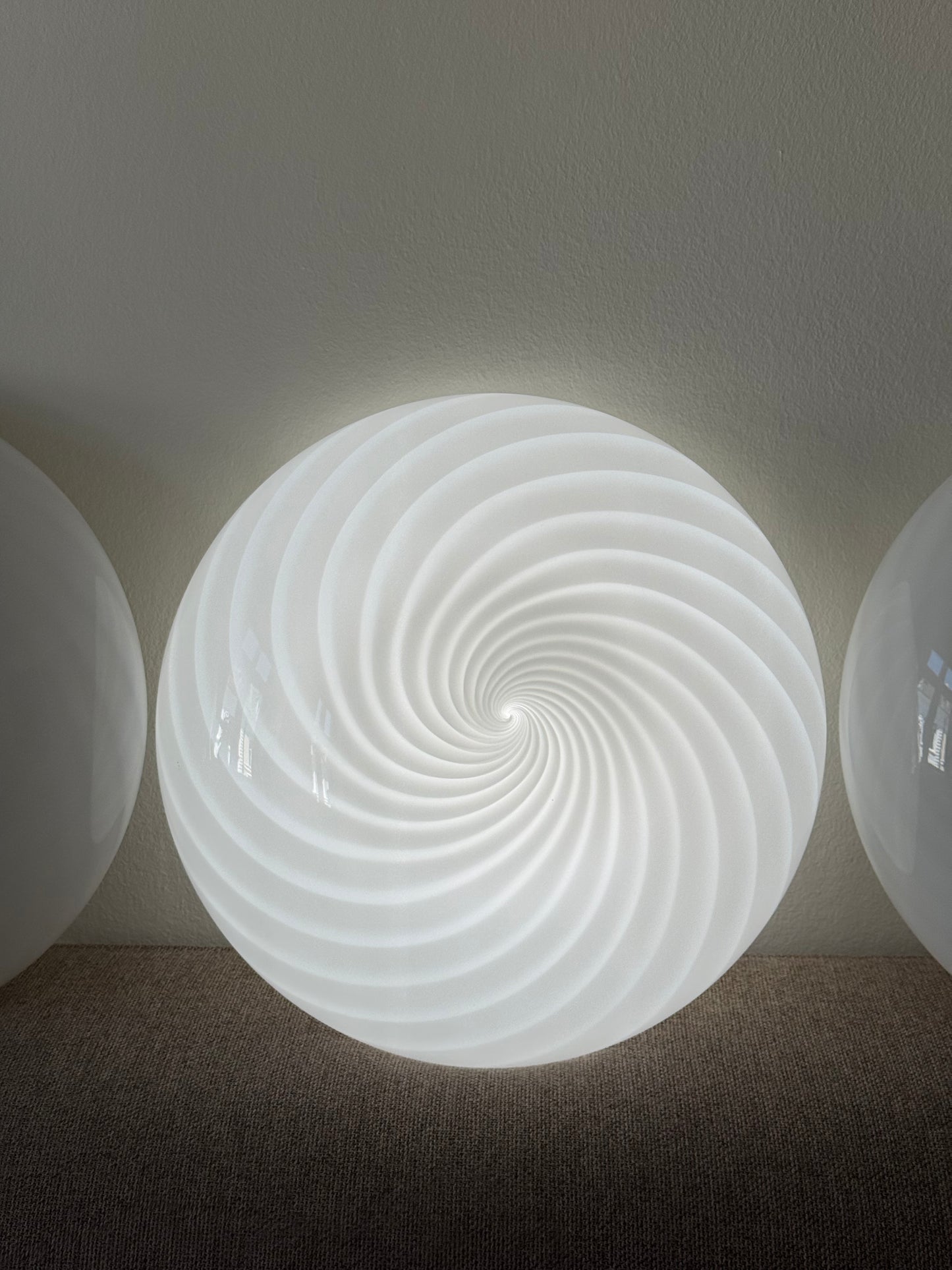 Vintage Murano hvid swirl plafond 38cm