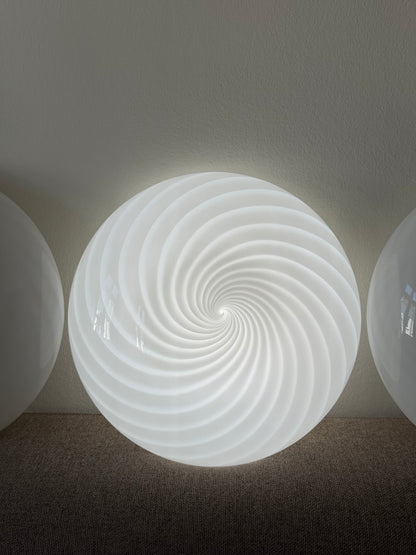 Vintage Murano hvid swirl plafond 38cm