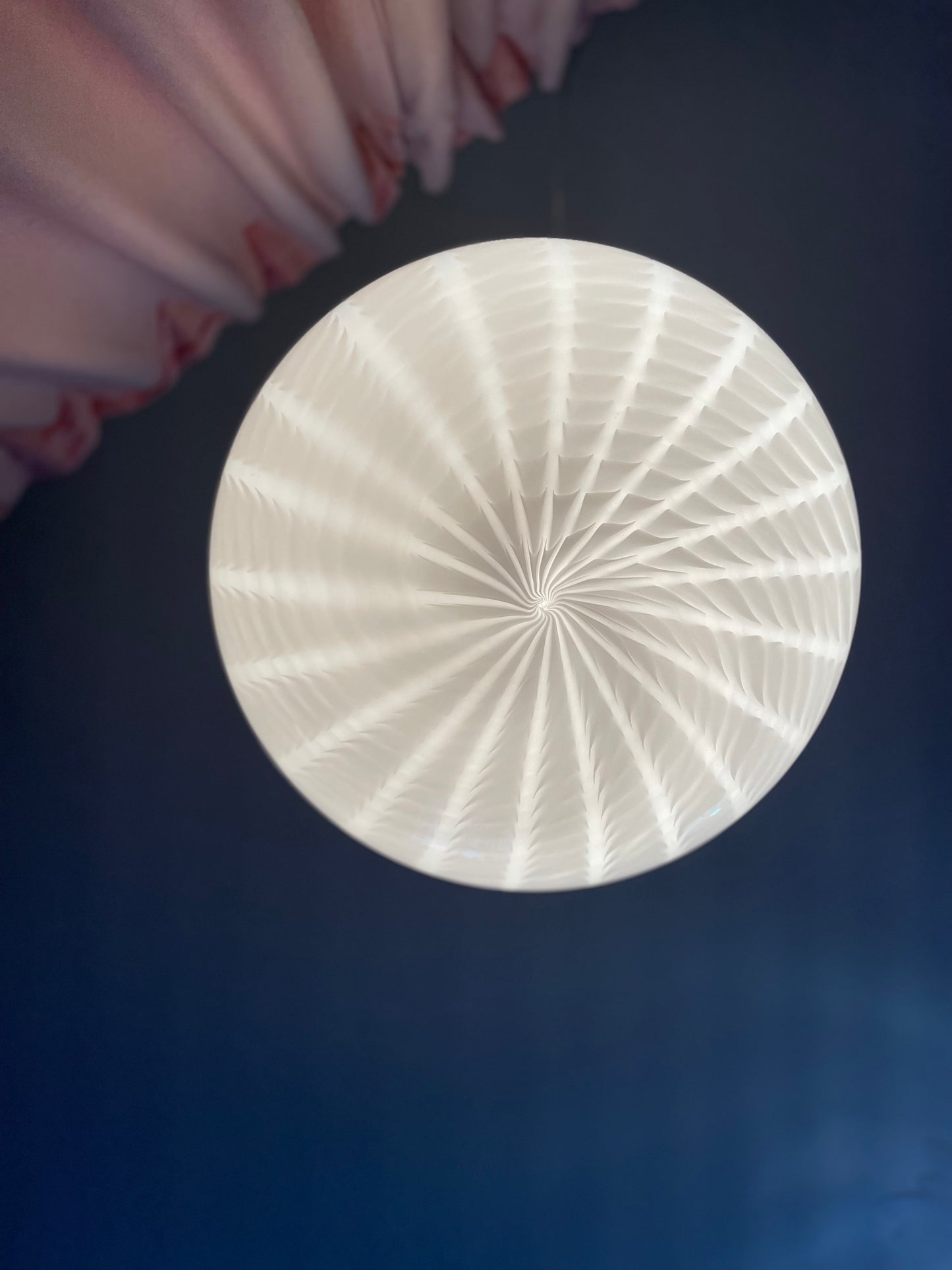 White peacock vintage Murano pendant light 40cm