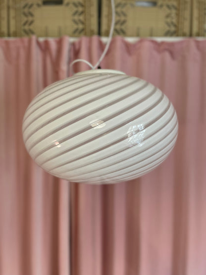 White swirl vintage Murano Pendant 40cm