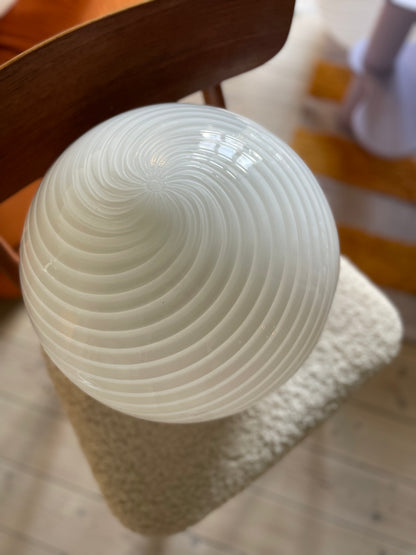White swirl vintage Vetri Murano pendant light 35cm