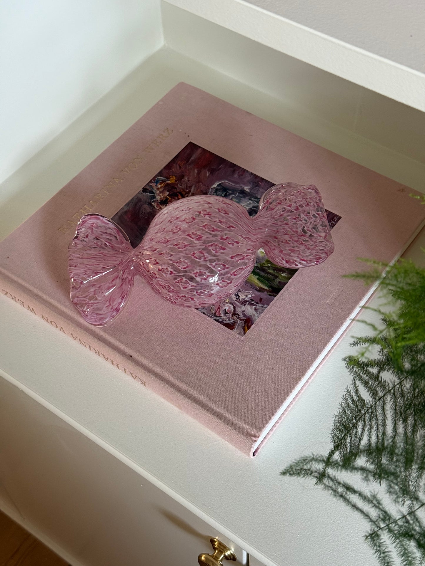 Stort lyserødt murano glasbolche