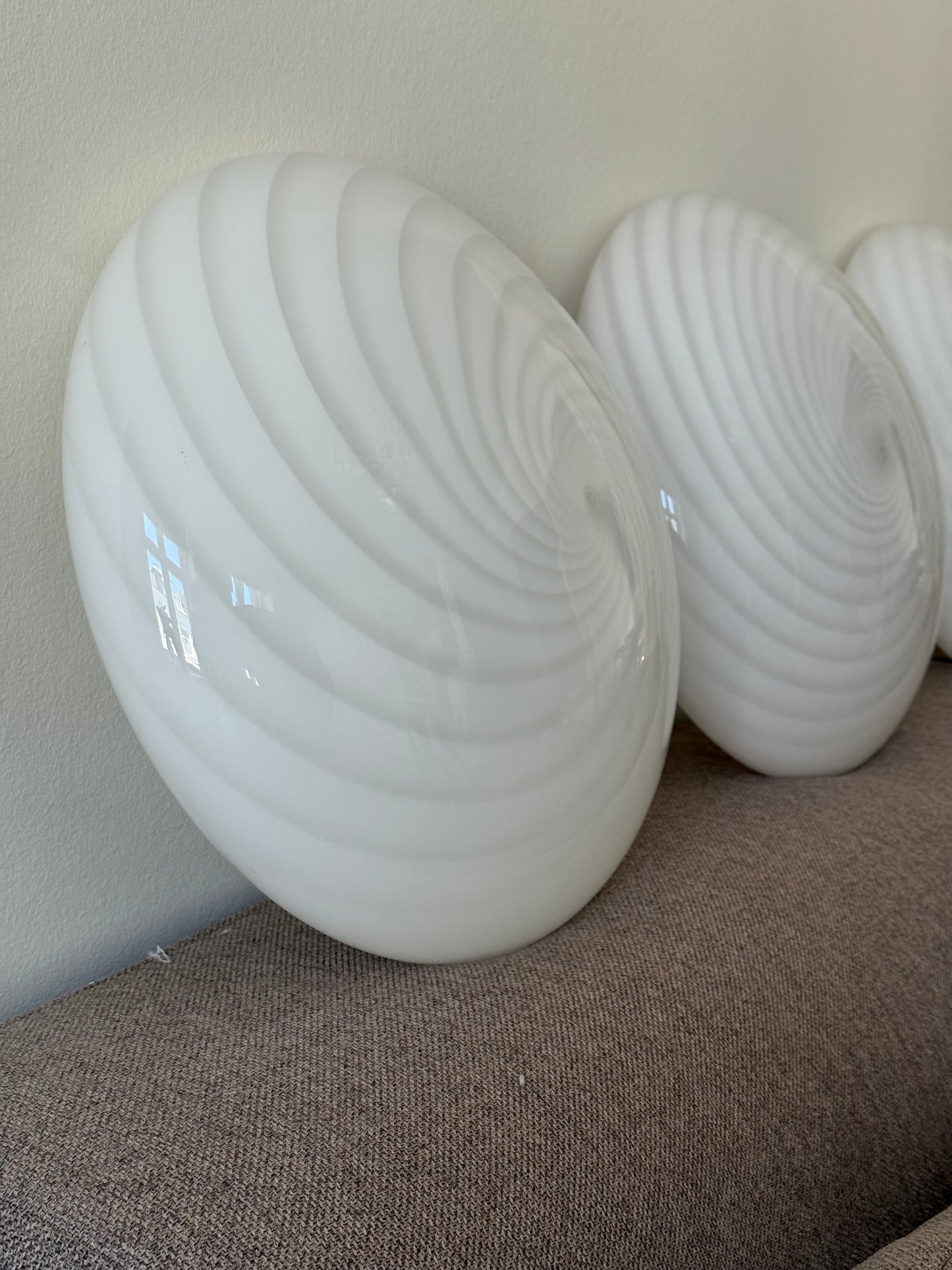 Vintage Murano hvid swirl plafond 38cm