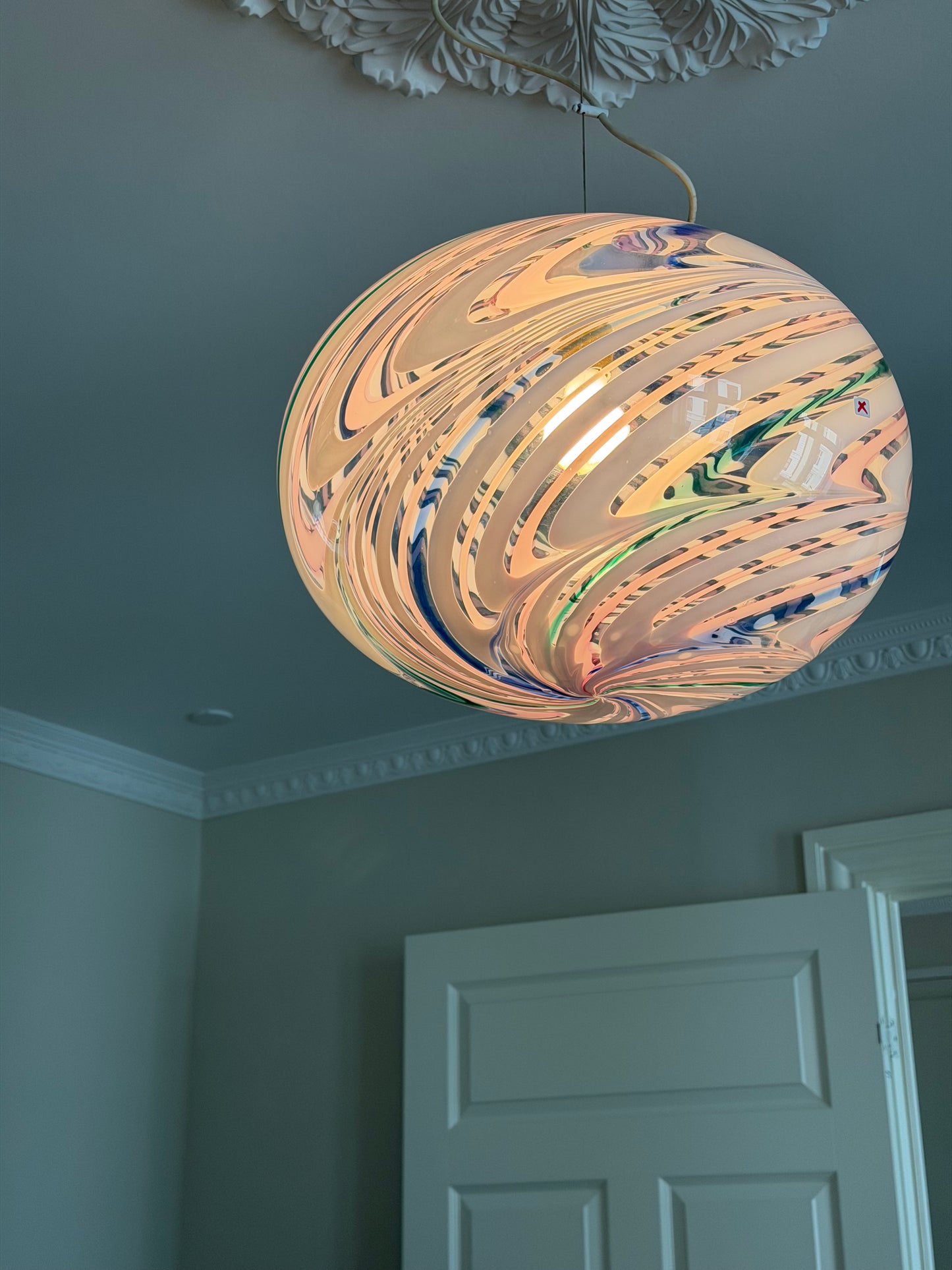 Vintage Murano Regnbue Pendel loftslampe 45cm