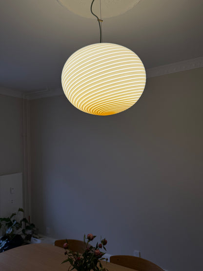 Gul vintage Vetri Murano loftlampe 45cm