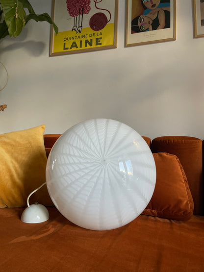 White peacock vintage Murano pendant light 40cm