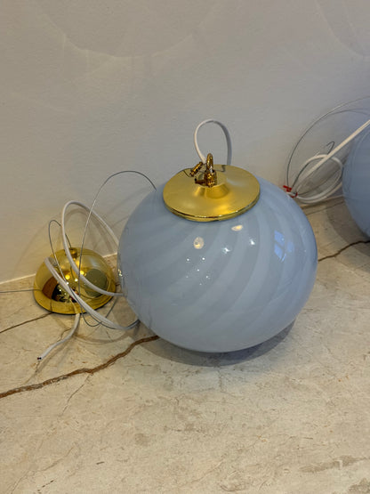 Vintage murano blå mini pendel 22cm