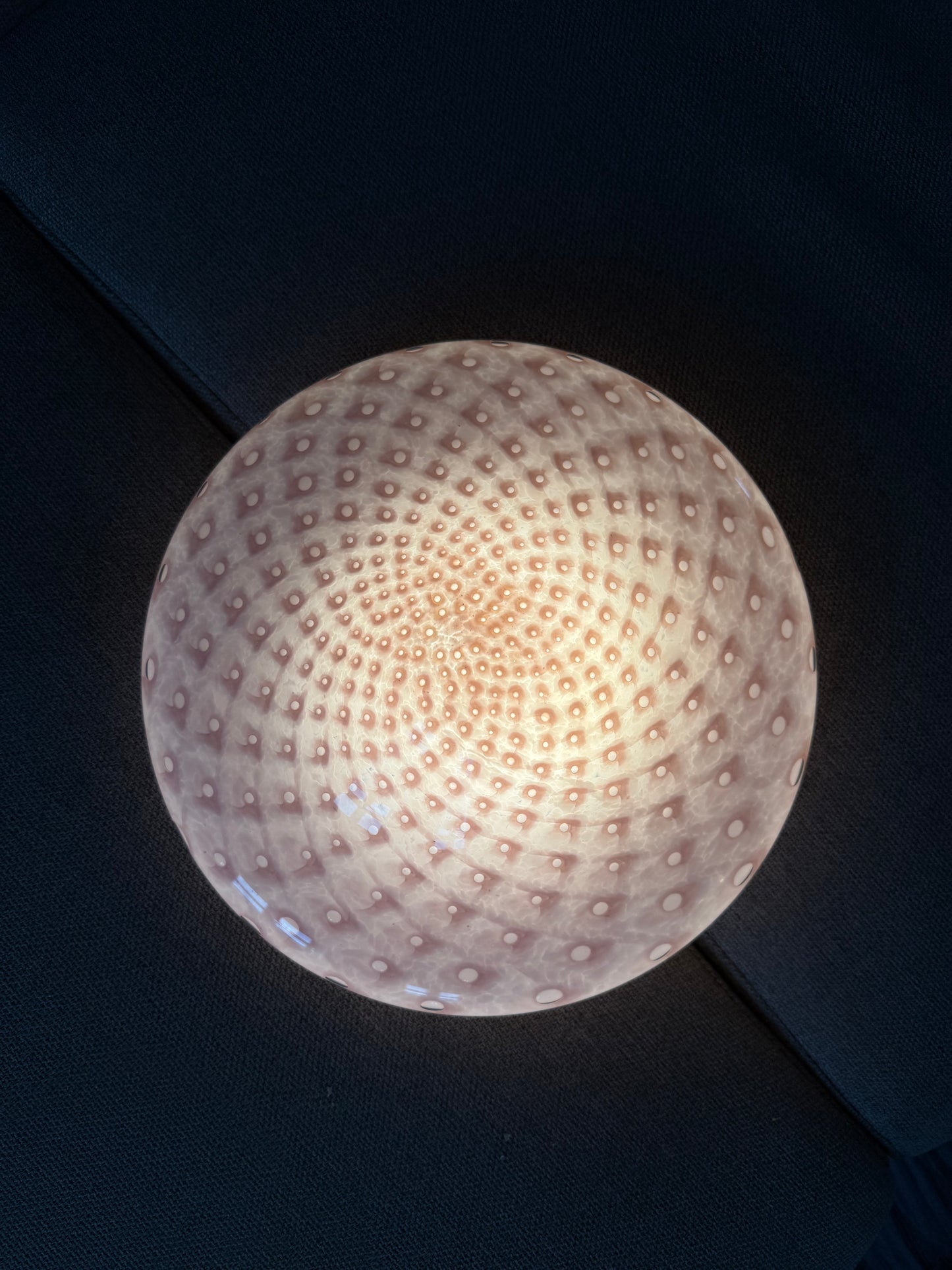 Lyserød spættet vintage Murano væglampe 30cm
