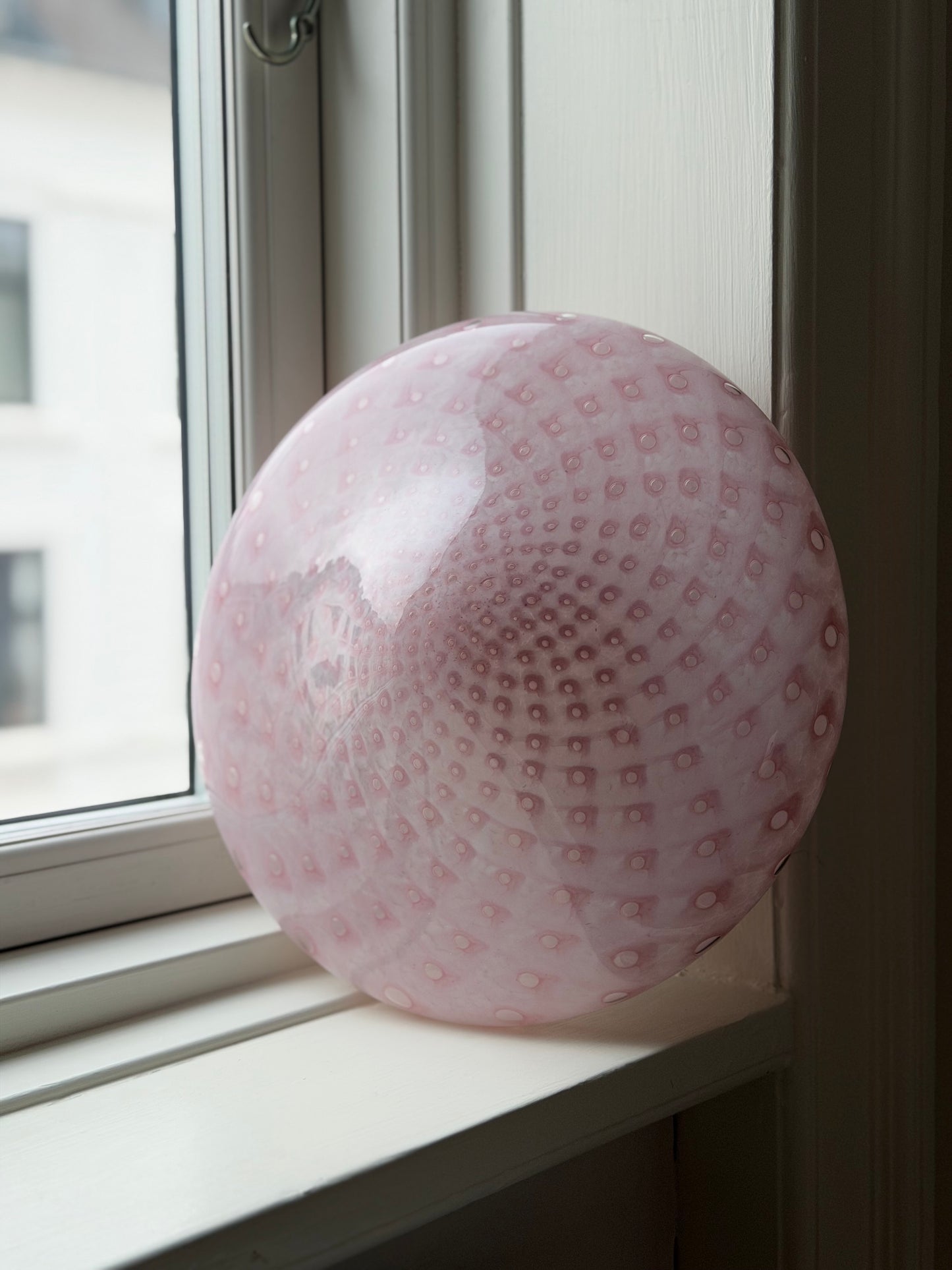 Lyserød spættet vintage Murano væglampe 30cm