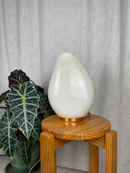 Vintage Murano gul crushed æg bordlampe