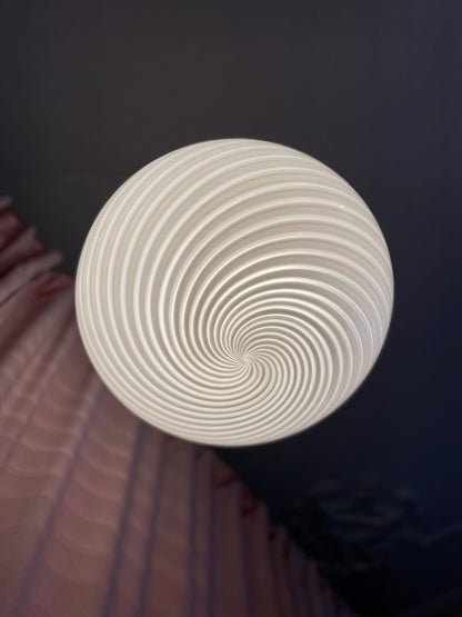 White swirl vintage Murano Pendant 40cm