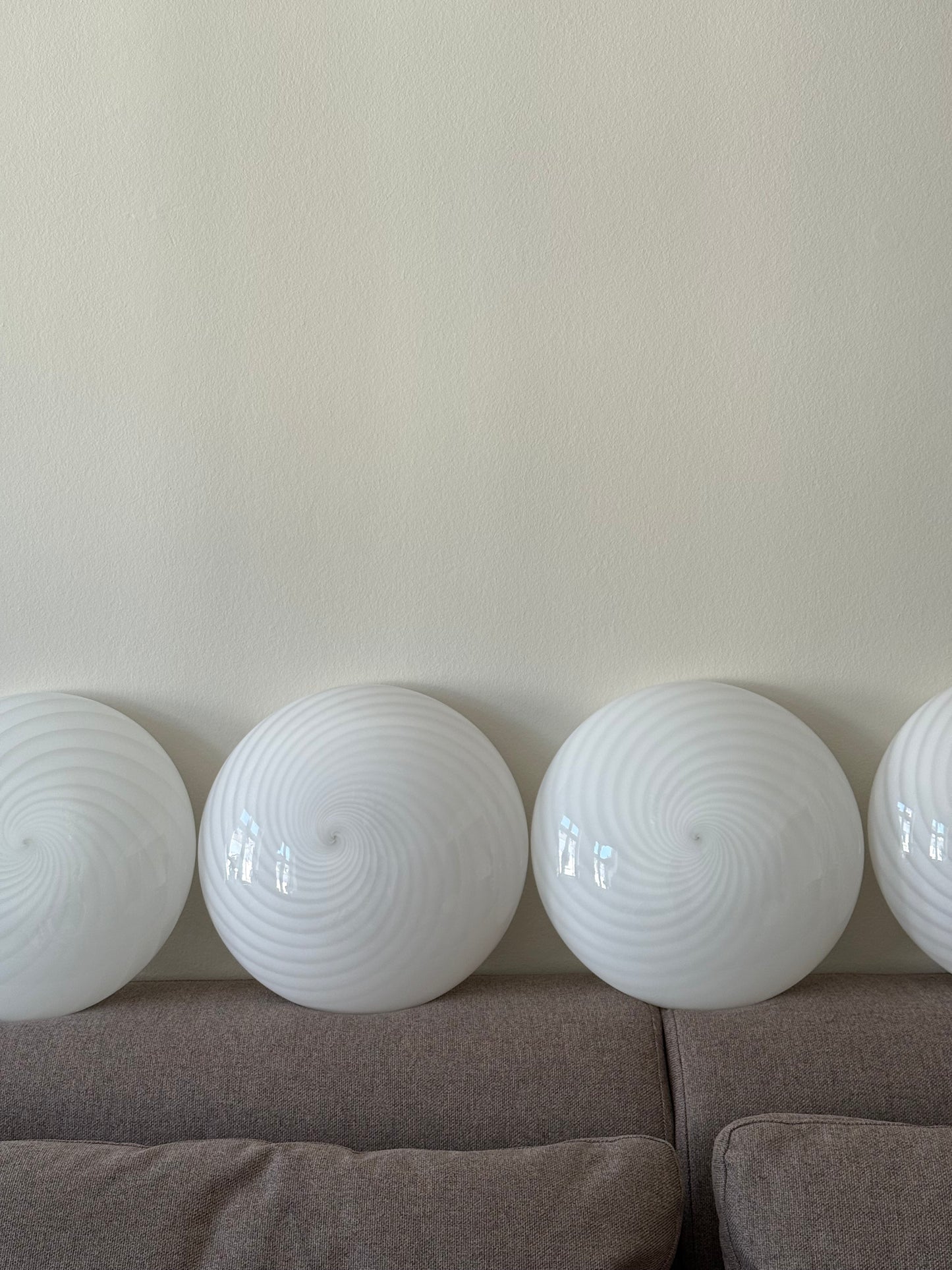 Vintage Murano hvid swirl plafond 38cm