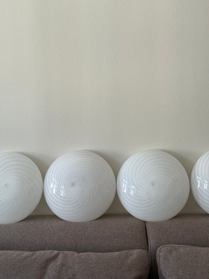 Vintage Murano hvid swirl plafond 38cm