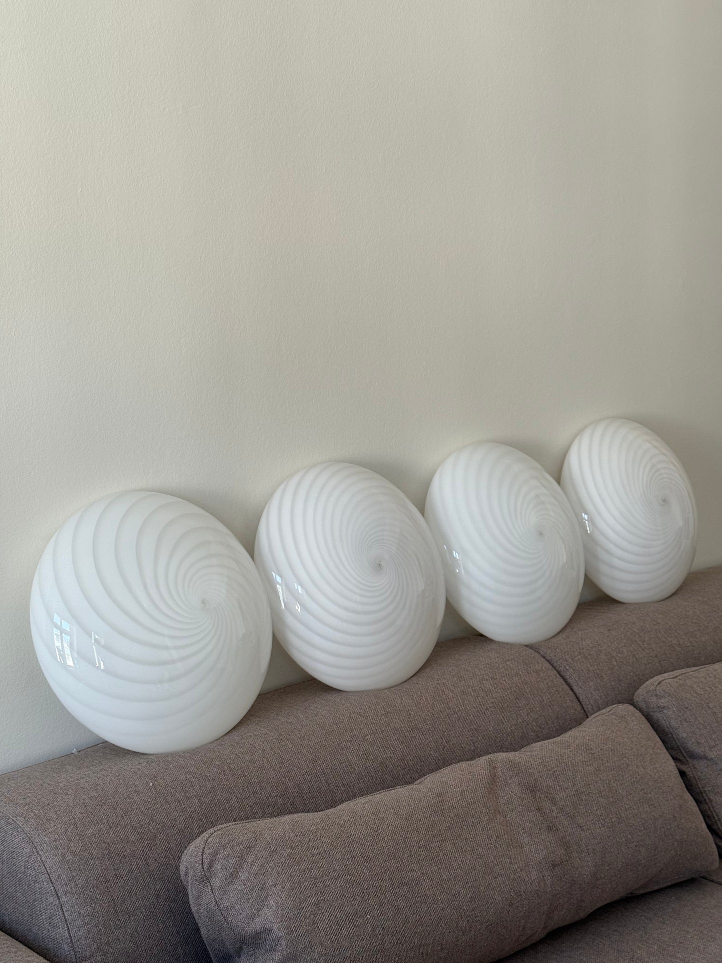 Vintage Murano hvid swirl plafond 38cm