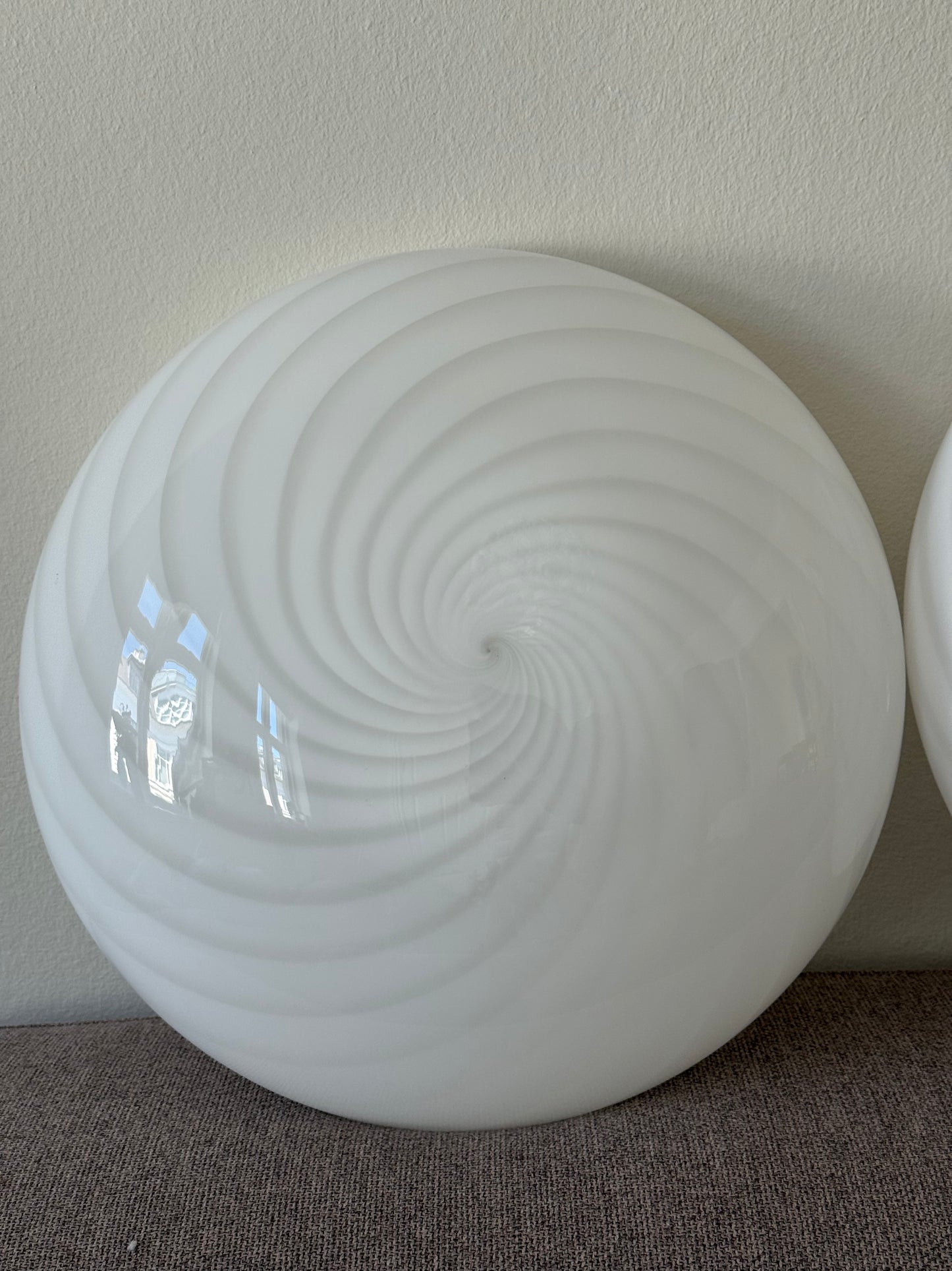 Vintage Murano hvid swirl plafond 38cm