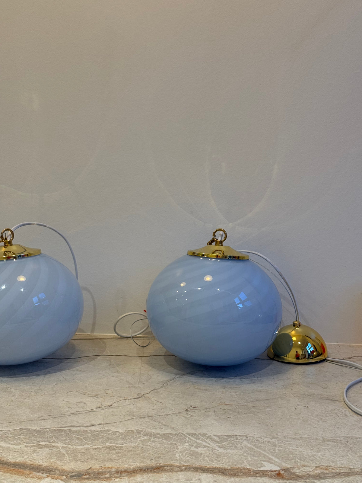 Vintage murano blå mini pendel 22cm