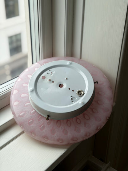 Lyserød spættet vintage Murano væglampe 30cm