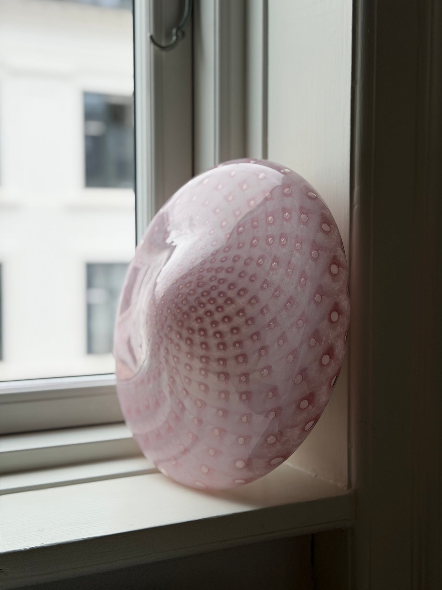 Lyserød spættet vintage Murano væglampe 30cm