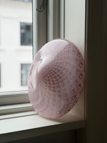 Lyserød spættet vintage Murano væglampe 30cm