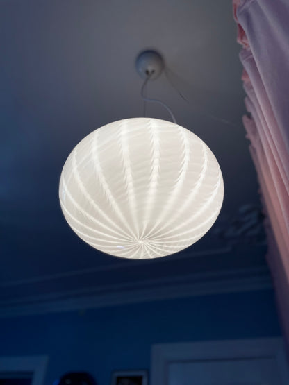 White peacock vintage Murano pendant light 40cm