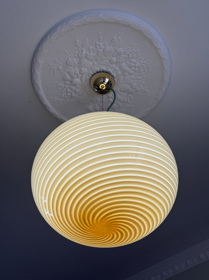 Gul vintage Vetri Murano loftlampe 45cm