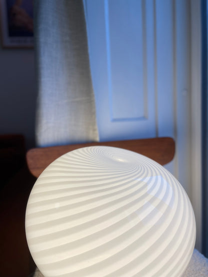 Vintage Murano hvid swirl loftlampe 38cm