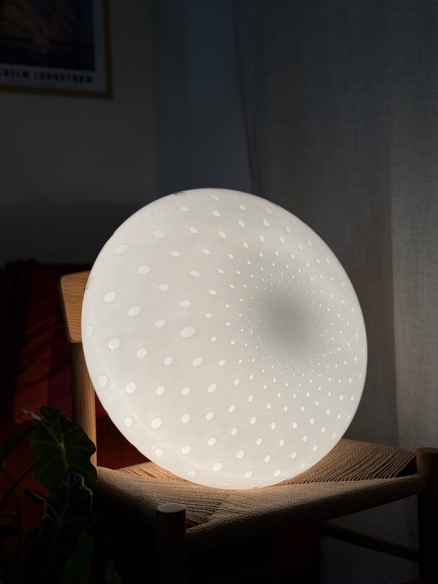 Vintage Murano oval måne pendel Loftlampe 47cm