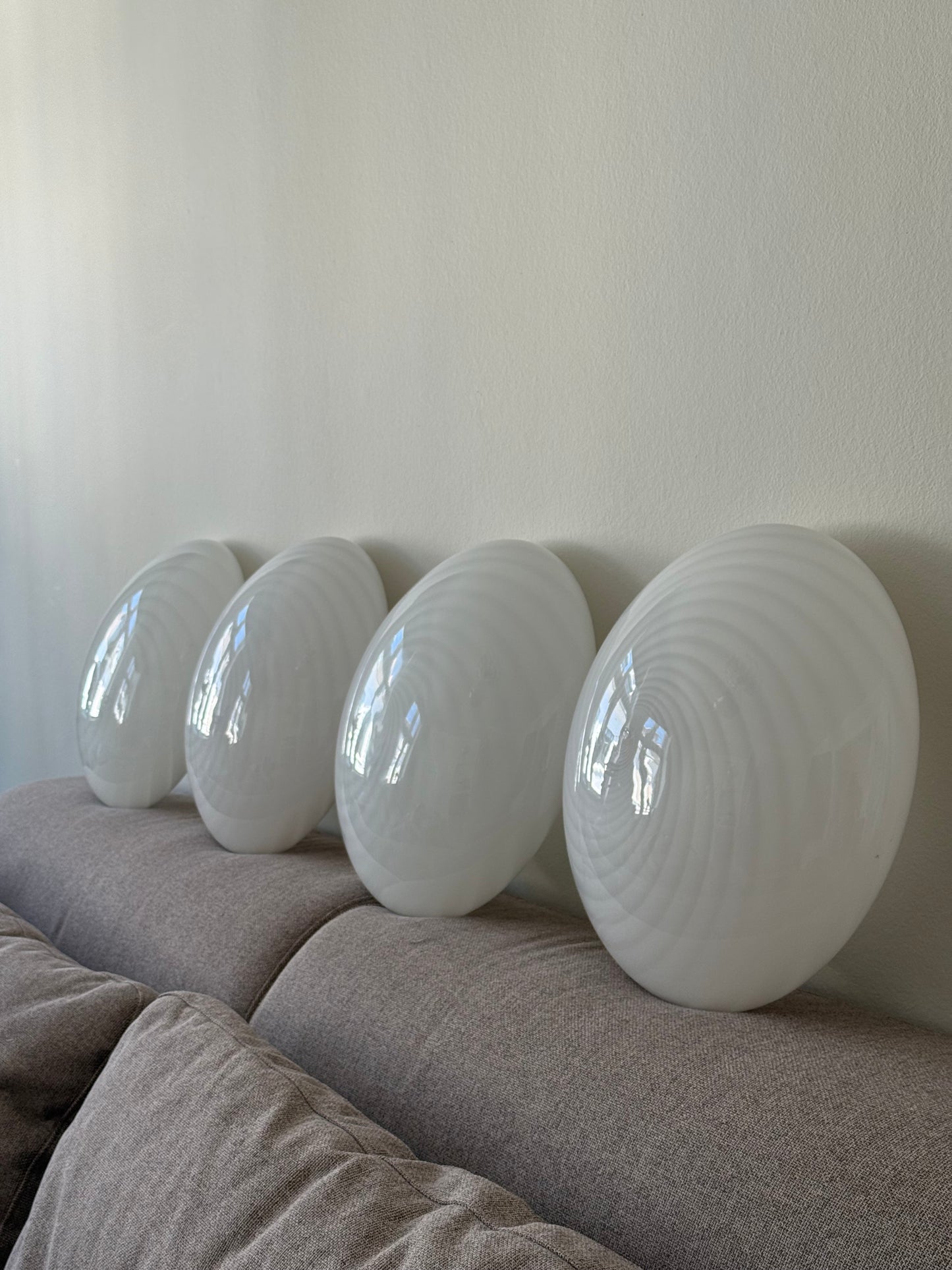 Vintage Murano hvid swirl plafond 38cm