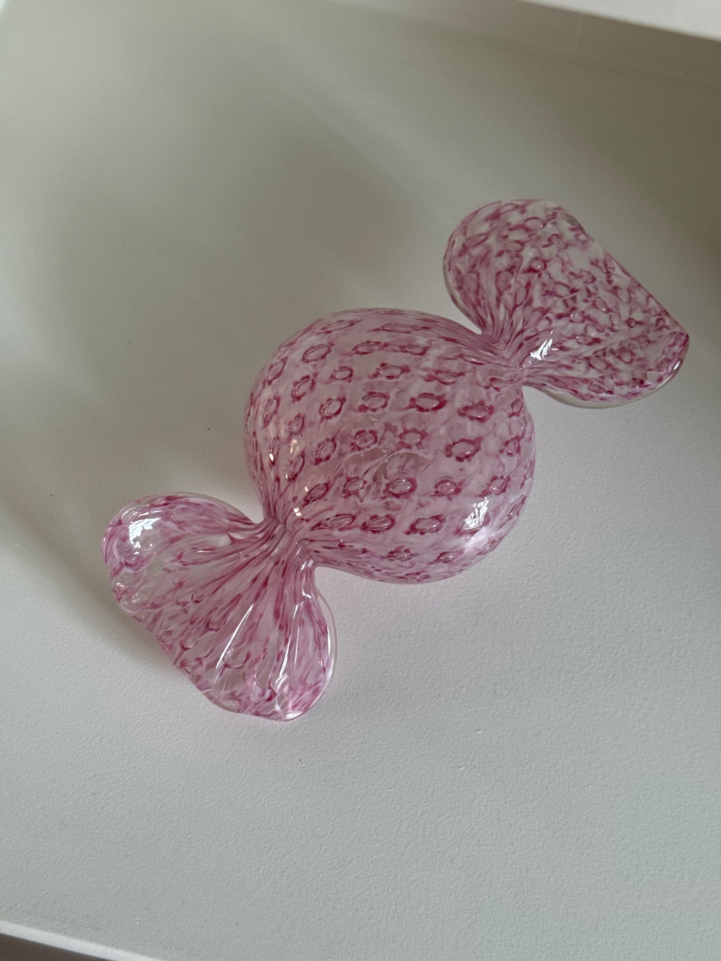Stort lyserødt murano glasbolche