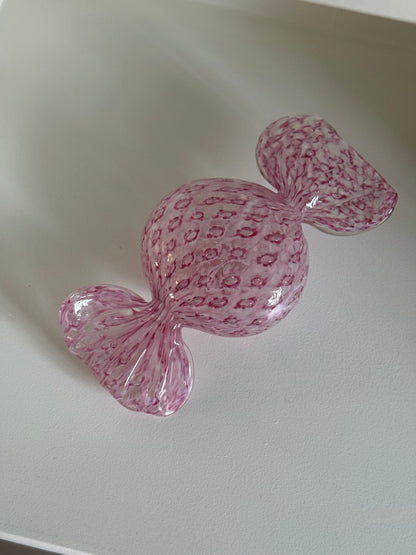 Stort lyserødt murano glasbolche
