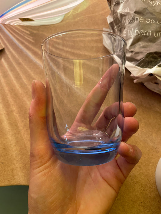 Blue water glass