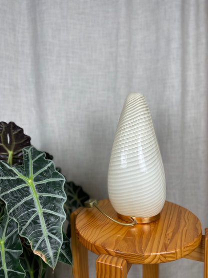 Vintage Murano gul crushed æg bordlampe
